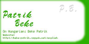 patrik beke business card